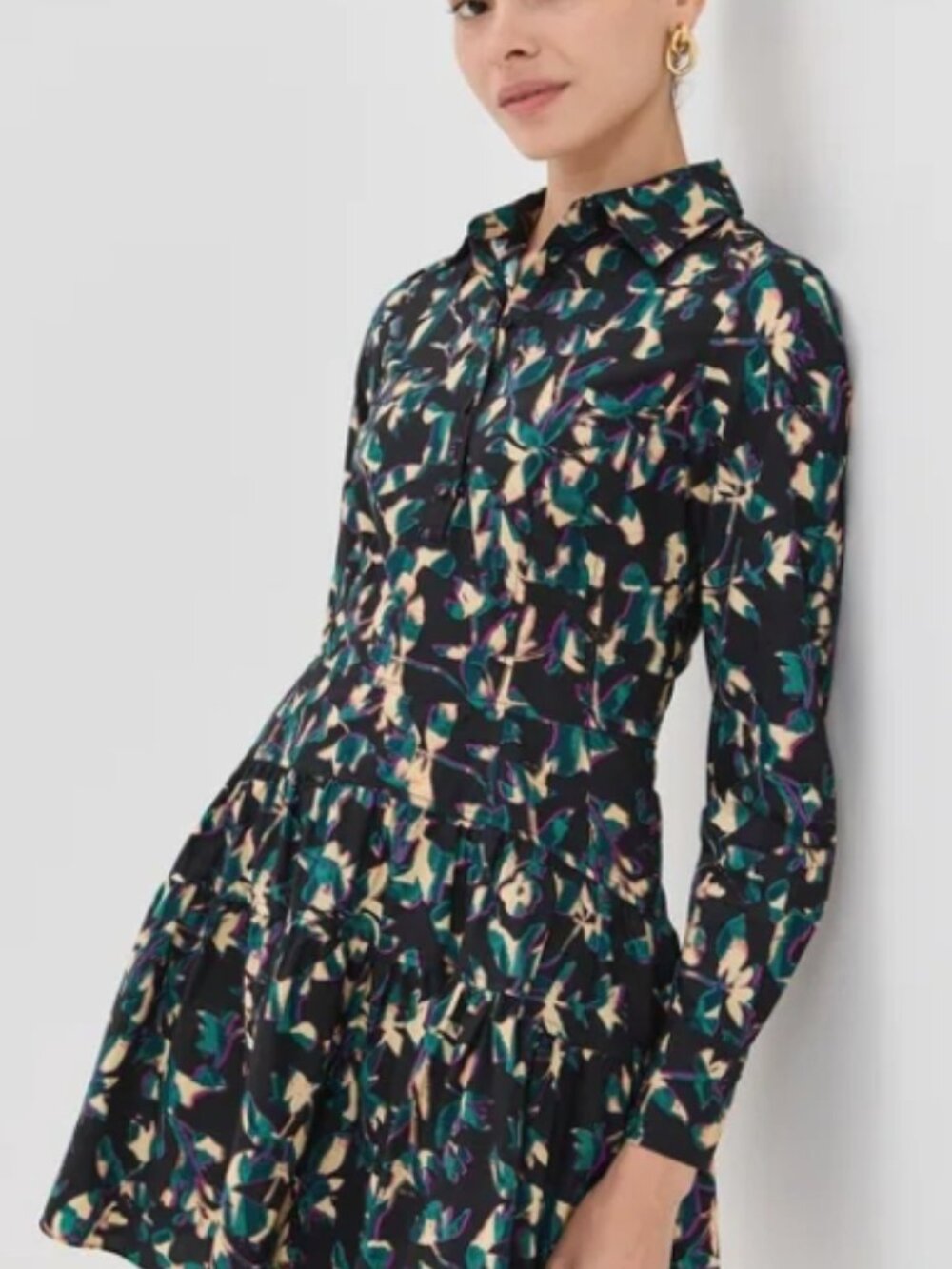 NWOT ULLA JOHNSON Nanette Long Sleeve Mini Dress in Kaleidoscope $450
